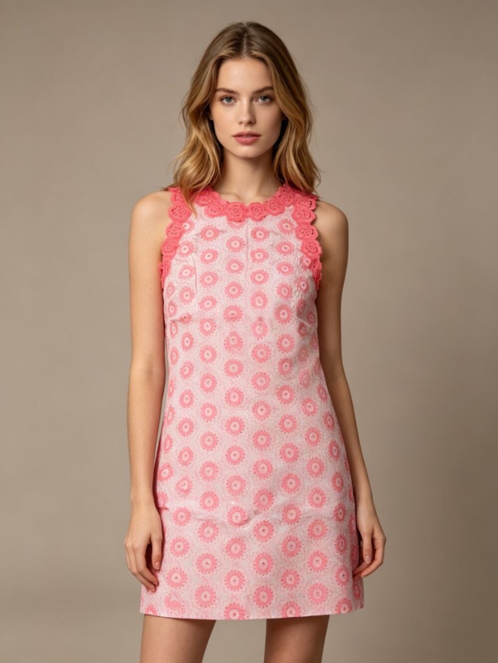 NWT Manoush Embroidery Mini Dresses for Women Pink Size 4 Cotton